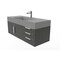 Castello Usa Amazon 48" Wall Mounted Black Vanity With Gray Top And Brushed Nickel Handles CB-MC-48BLK-BN-2056-GR - alternate 9